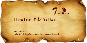 Tiroler Mónika névjegykártya